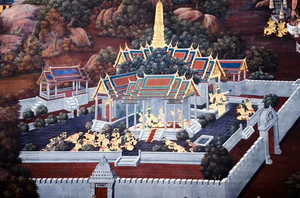 BANGKOK, THAILAND - JULY  5: Thai mural paintings at Wat Phra Ka — Stock Photo, Image
