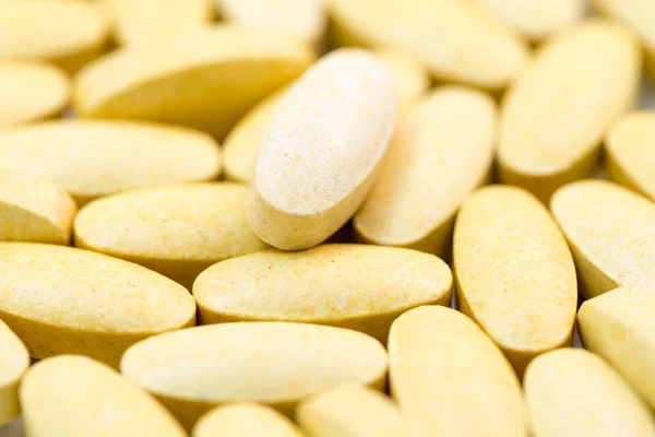 Vitamina C Tabletă de închidere macro — Fotografie, imagine de stoc