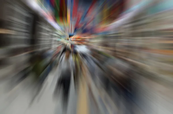 Desfoque de movimento radial da cidade no centro do Japão — Fotografia de Stock