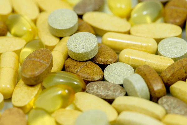 Drugs and food supplements pills — Stock Photo, Image