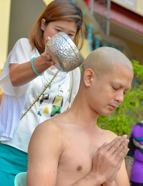 Thai male in Buddhism ordination ritual — Stock Photo, Image