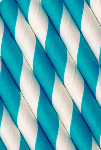 Blue and white paper straw background