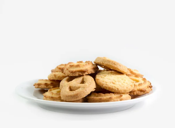 Dánské máslo Cookies, samostatný — Stock fotografie