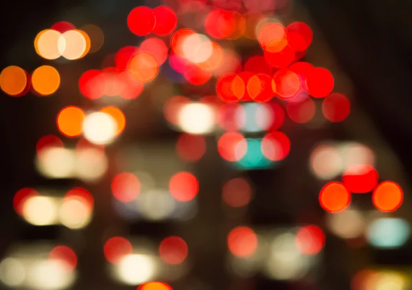 Trafik sıkışıklığı City bokeh geceleri bulanıklık — Stok fotoğraf