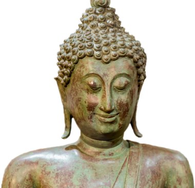 Antik Buda heykeli izole beyaz