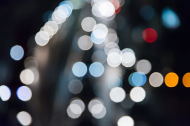 Geceleri bokeh trafik ışık görüntü