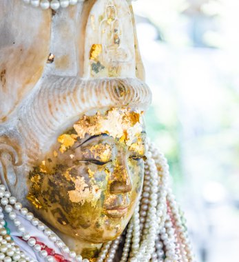 Antik Quan Yin tanrıça heykeli 