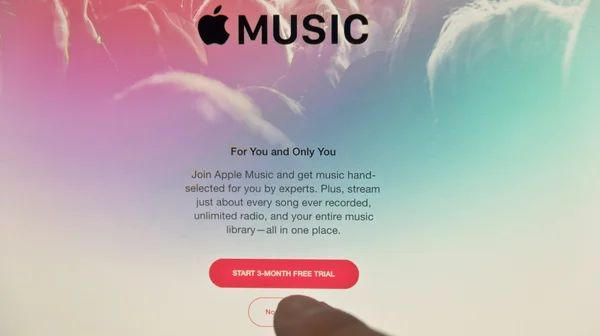 苹果音乐在 ipad 上的应用 图库照片