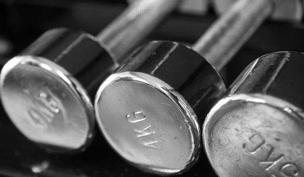 Dumbells portre spor salonu siyah ve beyaz