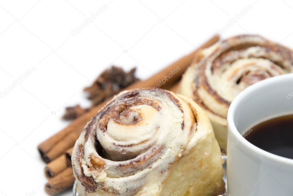Cinnamon rolls and coffee