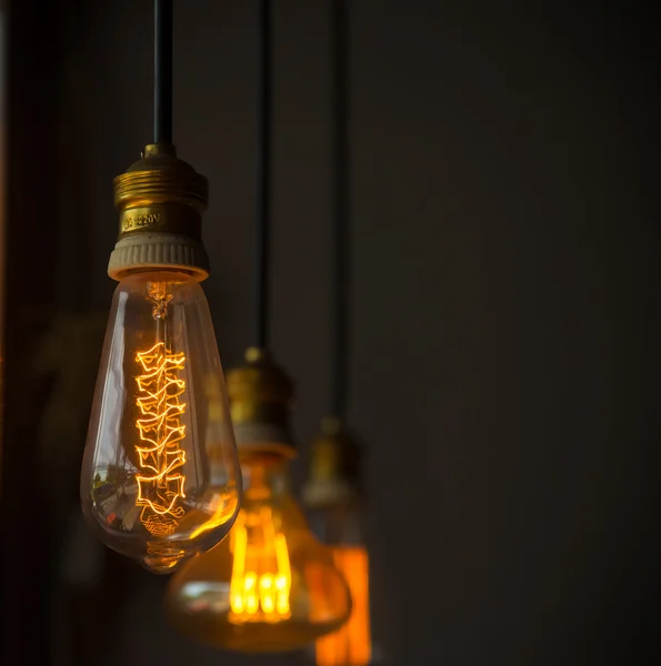 Hanged  decoration light bulbs — Stock Photo, Image