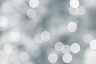 Gümüş tone bokeh dekorasyon ışık arka plan