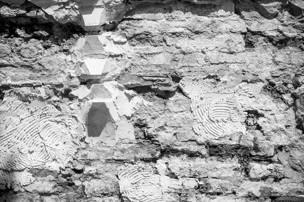 Zniszczony ściana betonowa z betonu tle czarno-białe — Zdjęcie stockowe