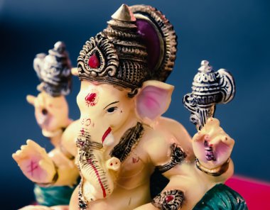 Ganesh (Ganapati - fil Tanrı) Hindusim mitoloji closeup ho