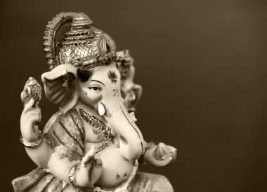 Ganesh (Ganapati - fil Tanrı) Hindusim mitoloji closeup ho