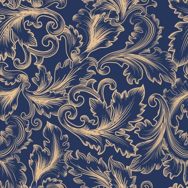 Vector seamless pattern in Baroque style. clipart
