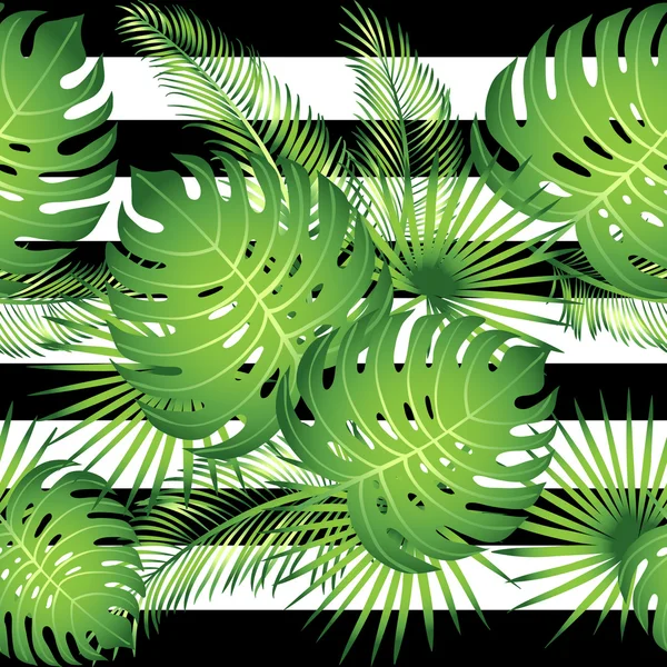 Motif sans couture feuilles de palmier tropical . — Image vectorielle