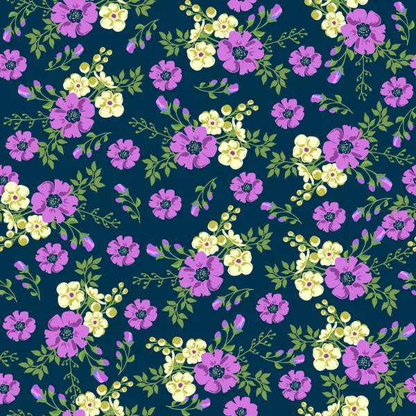 Modèle sans couture en petite fleur. Tirage de fleurs romantique. Ditsy f — Image vectorielle