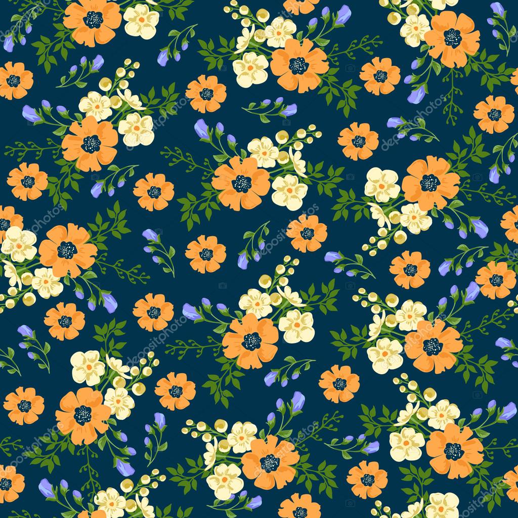 Seamless pattern in small flower. Romantic flower print. Ditsy