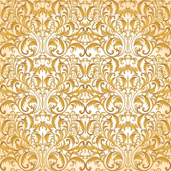 Seamless Baroque pattern. Golden pattern. Vintage background for invitation, fabrics. Vector illustration — Stock Vector