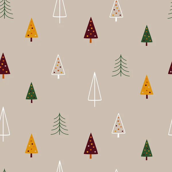 Padrões Sem Costura Com Árvore Natal Ilustração Vetorial — Vetor de Stock