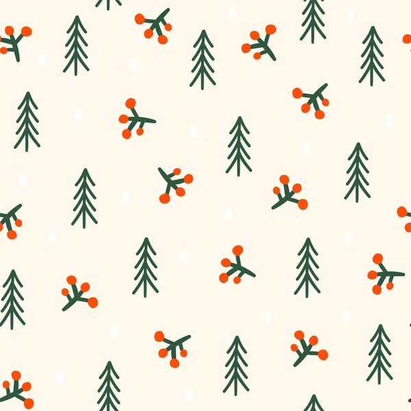 Patrones Sin Costuras Con Árbol Navidad Ilustración Vectorial — Vector de stock