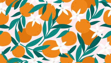 Portakallı kusursuz desen. Vektör illüstrasyonu