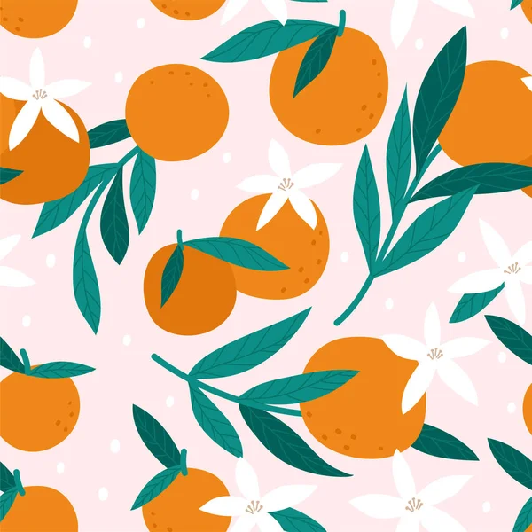オレンジとのシームレスなパターン ベクターイラスト — ストックベクタ