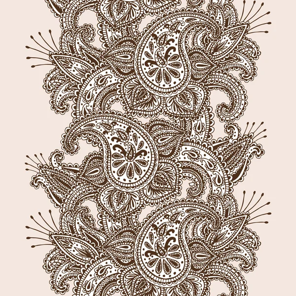 Handgetekende Henna Mehndi abstracte Mandala bloemen en Paisley Doo — Stockvector