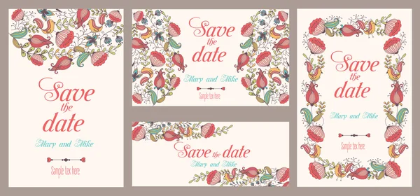 Invitation de mariage carte vintage — Image vectorielle