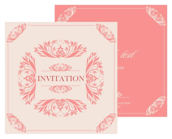 Invitación de boda tarjeta vintage — Archivo Imágenes Vectoriales
