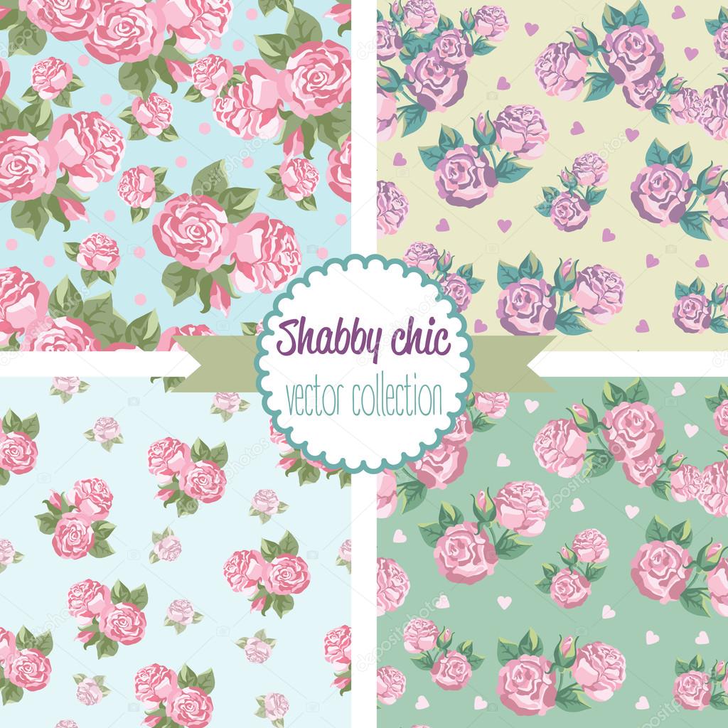 Shabby Chic Rose Patterns. 