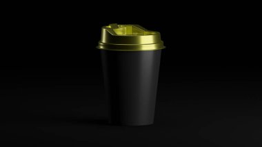 İçecekler için kapaklı gerçekçi resim plastik / kağıt bardaklar. Model, boş 3d şablon