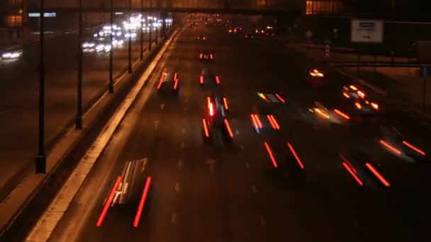 Highway Moskva natt — Stockvideo