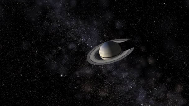 Saturno Satélites Estrellas — Vídeo de stock