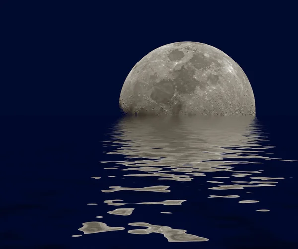 Moon reflections water — Stock Photo, Image