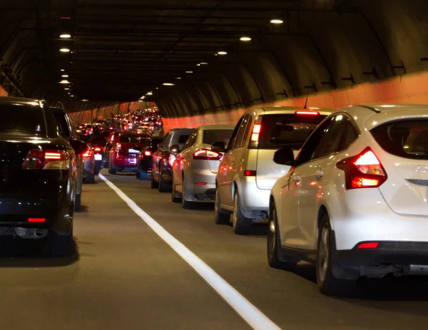 Traffic jam tunnel — Stock Photo, Image