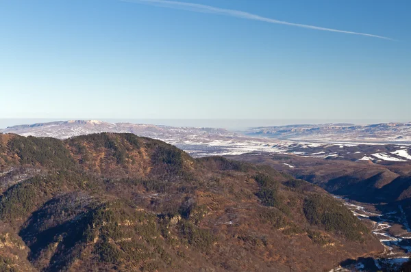 Aerial view mountains valley — Stock Photo, Image