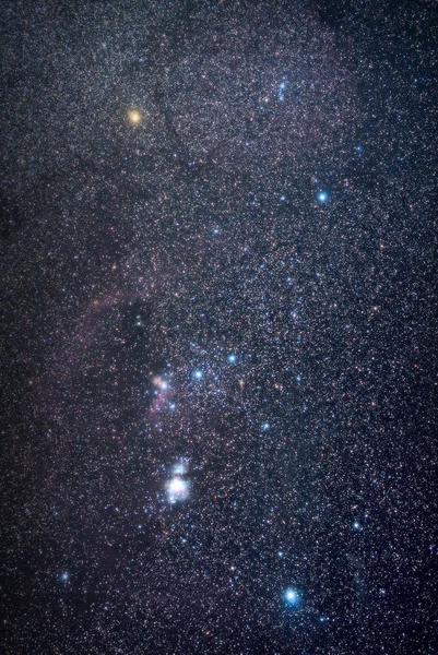 Echte Foto Van Sterrennacht Hemel Met Het Sterrenbeeld Orion Het — Stockfoto