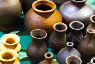 Handmade ceramics jugs clipart