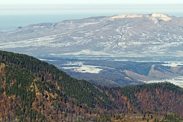 Aerial view winter mountains — Stock Photo, Image