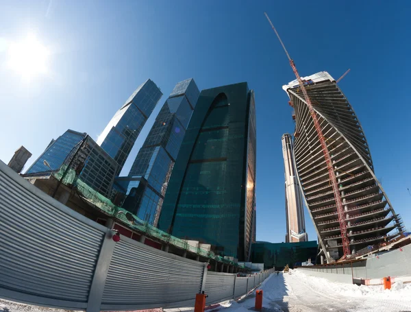 Contemporary construction skyscrapers — Stock Photo, Image