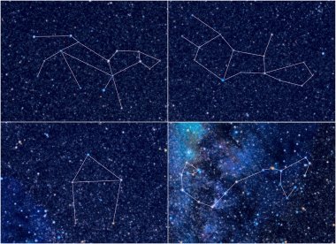 Zodiac constellations Leo Virgo Libra Scorpio clipart