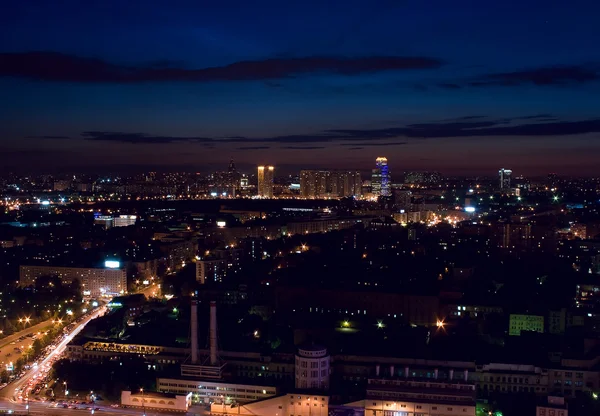 Antenn staden natt — Stockfoto