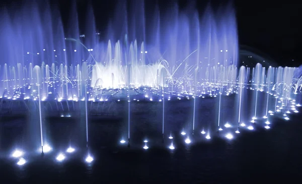 Fountain night blue — Stock Photo, Image