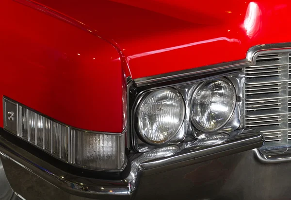 Red retro car headlights — Stock Photo, Image