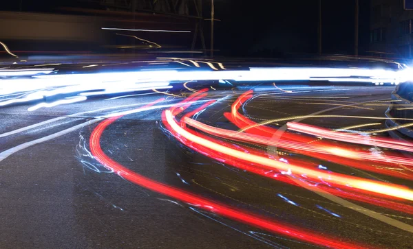 Nachtverkeerslicht — Stockfoto