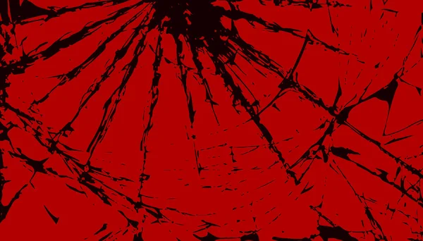 Halloween Hintergrund Das Zerbrochene Glas Ist Mit Rissen Übersät Roter — Stockvektor