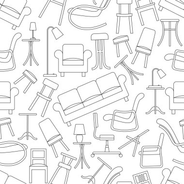 Doğrusal, pürüzsüz mobilya kalıpları. Sandalyeler ve koltuklar.