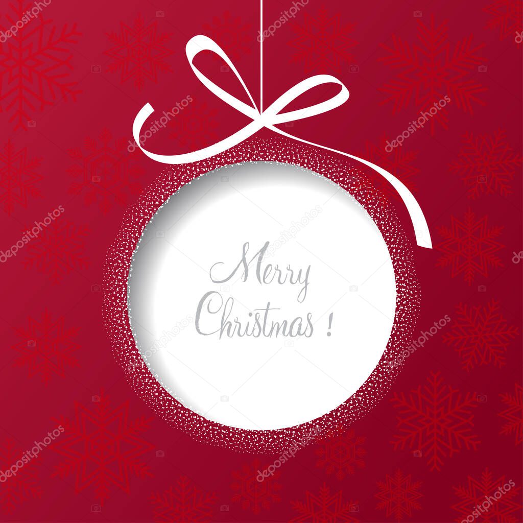 Christmas card with the effect of two layers of paper, texture of snowflakes and space for text. it can be used for greetings, invitations to a holiday. stock vector illustration. EPS 10.